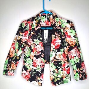 Leshop Floral Blazer  open front size S